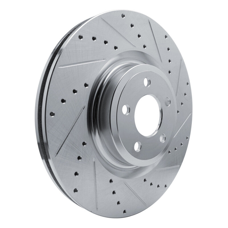 R1 20-25 Ford Explorer Front Right Drilled & Slotted Silver Brake Rotor