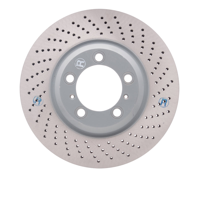 R1 02-08 Porsche 911 Right Front Drilled Carbon Alloy GeoMET Rotor
