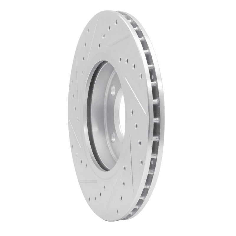 R1 11-16 Mini Cooper Paceman Front Right Drilled & Slotted Silver Brake Rotor