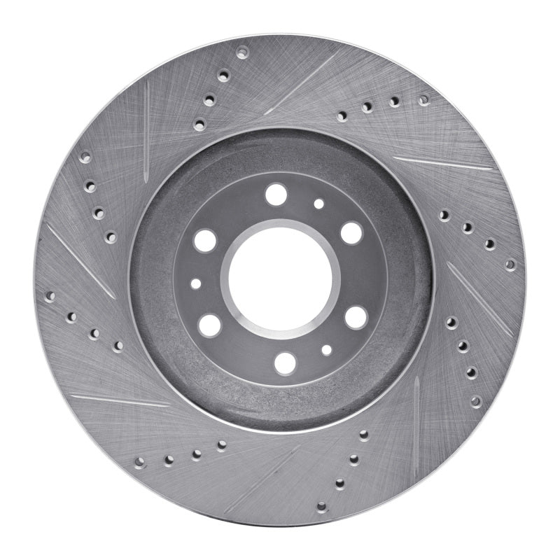 DFC 04-09 Cadillac SRX Front Right Drilled & Slotted Silver Brake Rotor