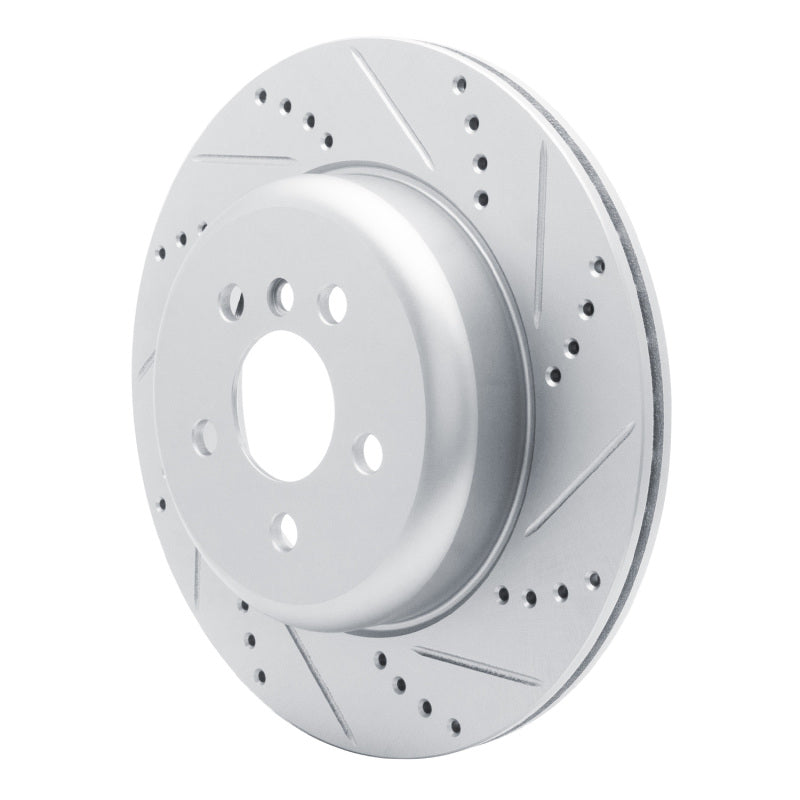 R1 17-25 BMW 330I Left Rear Drilled & Slotted Silver Brake Rotor