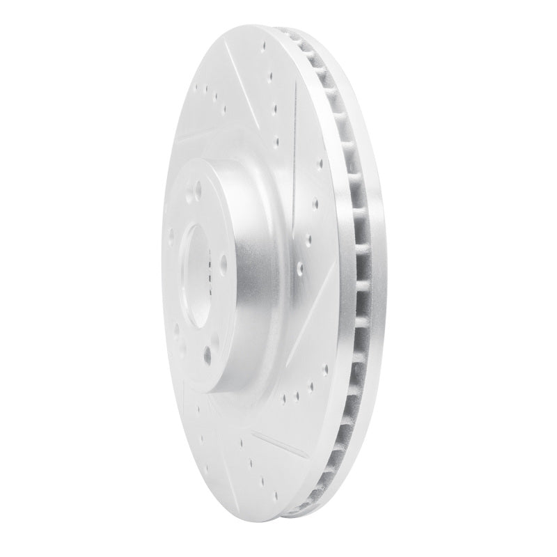 DFC 09-14 Hyundai Genesis Sedan Front Right Drilled & Slotted Silver Brake Rotor