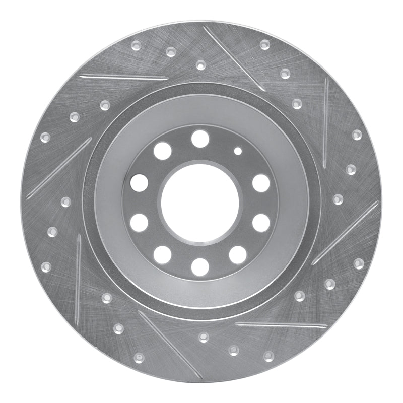 R1 05-11 Audi A6 Quattro Rear Left Drilled & Slotted Silver Brake Rotor