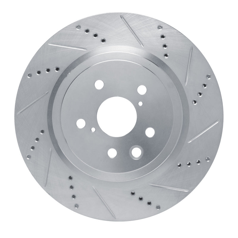 DFC 15-22 Lexus RC F Right Rear Drilled & Slotted Silver Brake Rotor