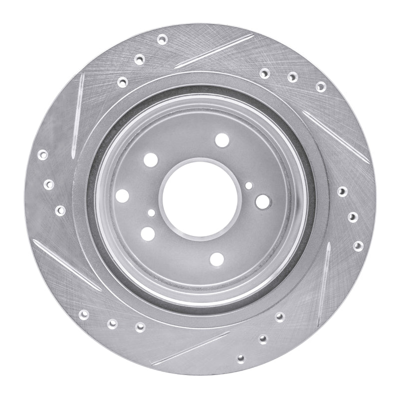 R1 89-96 Nissan 300ZX Turbo Rear Right Drilled & Slotted Silver Brake Rotor