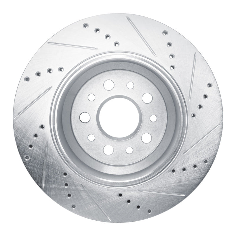 DFC 14-16 Maserati Ghibli Rear Left Drilled & Slotted Silver Brake Rotor