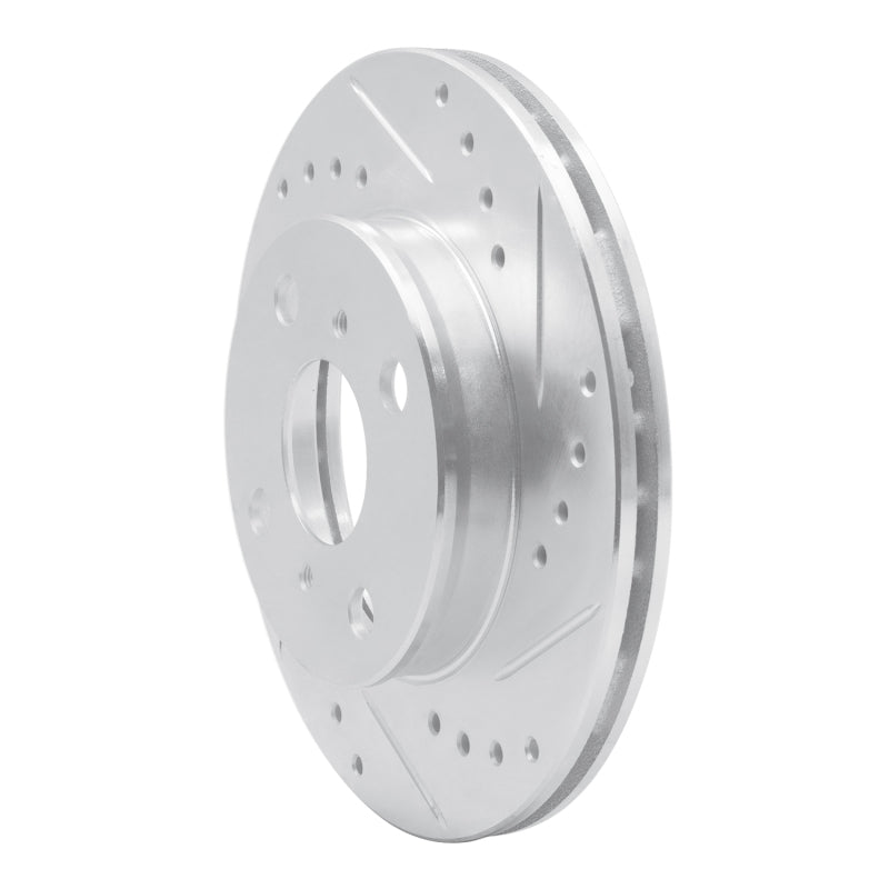 R1 91-99 Toyota Paseo Front Right Drilled & Slotted Silver Brake Rotor