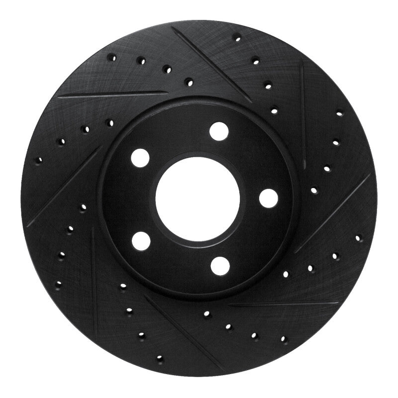 R1 10-13 Ford Transit Connect Front Right Drilled & Slotted Black Brake Rotor