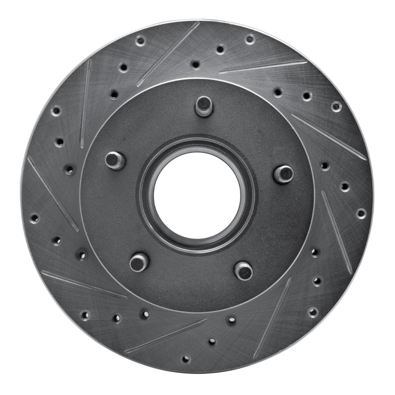 R1 86-88 Ford BRONCO Front Left Drilled & Slotted Silver Brake Rotor