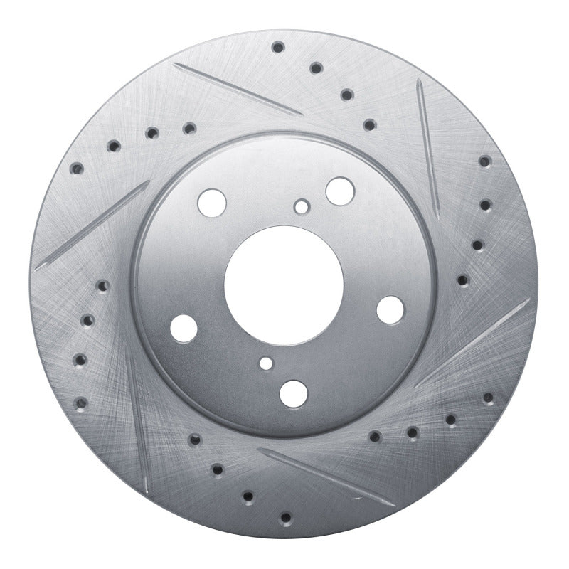 DFC 92-95 Toyota MR2 Front Right Drilled & Slotted Silver Brake Rotor