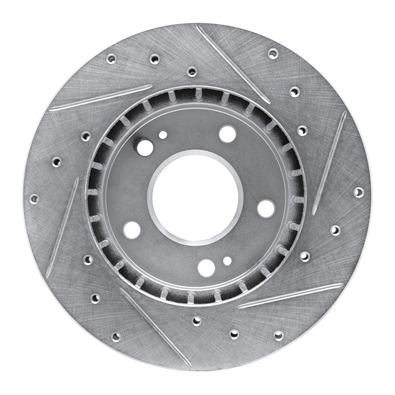 R1 98-98 Eagle TALON Front Left Drilled & Slotted Silver Brake Rotor
