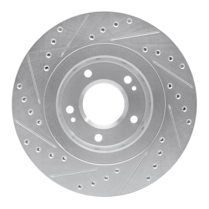 DFC 05-22 Mitsubishi Outlander Front Right Drilled & Slotted Silver Brake Rotor