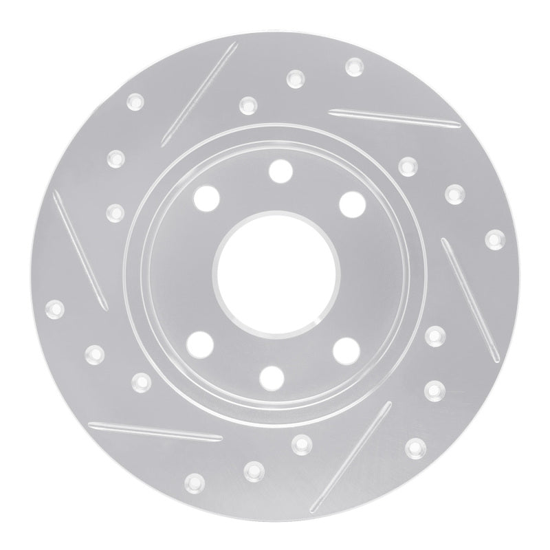 R1 85-89 Chevrolet SPECTRUM Front Right Drilled & Slotted Silver Brake Rotor