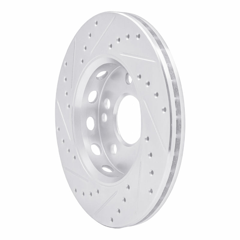 R1 90-92 Mercedes-Benz 300E Front Right Drilled & Slotted Silver Brake Rotor