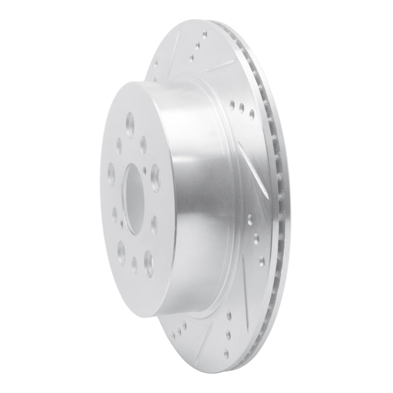 R1 01-06 Lexus LS430 Rear Left Drilled & Slotted Silver Brake Rotor