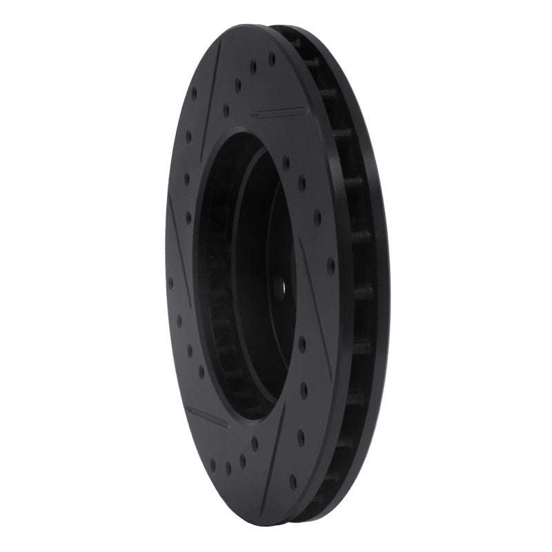R1 88-93 Toyota Celica Front Right Drilled & Slotted Black Brake Rotor