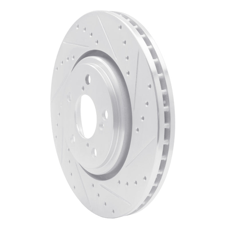 DFC 17-20 Acura MDX Front Right Drilled & Slotted Silver Brake Rotor