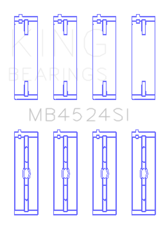 King Bearings Nissan VR38DETT VQ35HR VQ37HR Performance Crankshaft Main Bearings - Size +0.25mm
