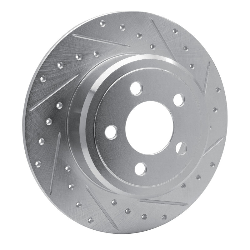 R1 2005-2023 Chrysler 300 Rear Right Drilled & Slotted Silver Brake Rotor
