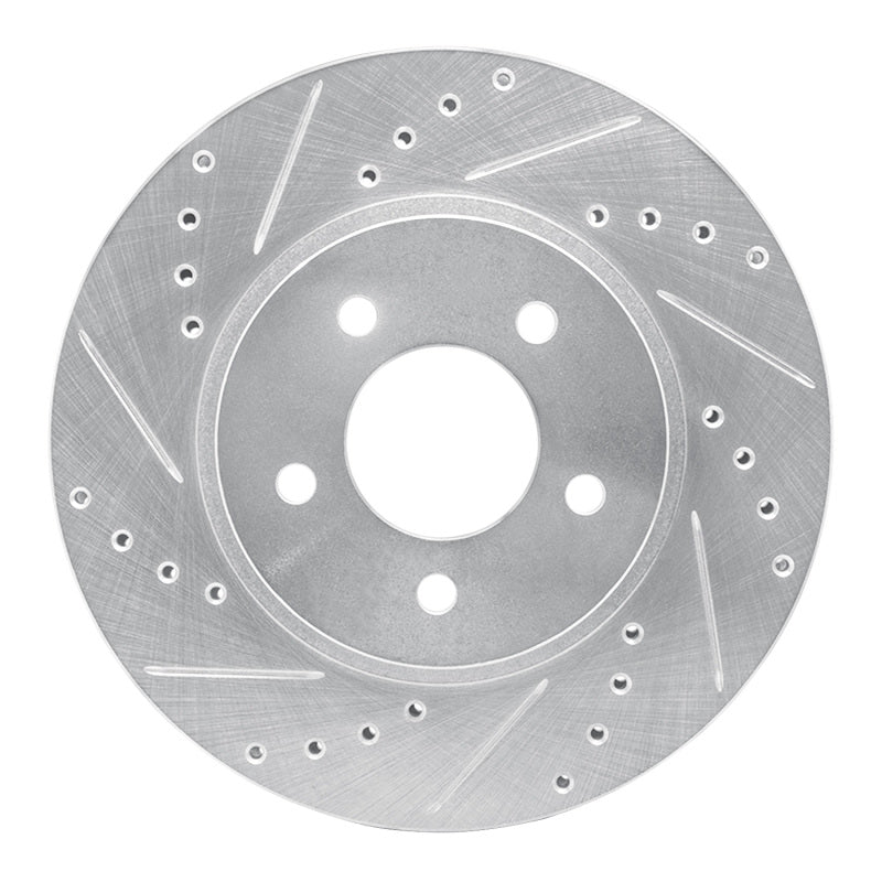 R1 05-12 Ford Escape Front Left Drilled & Slotted Silver Brake Rotor
