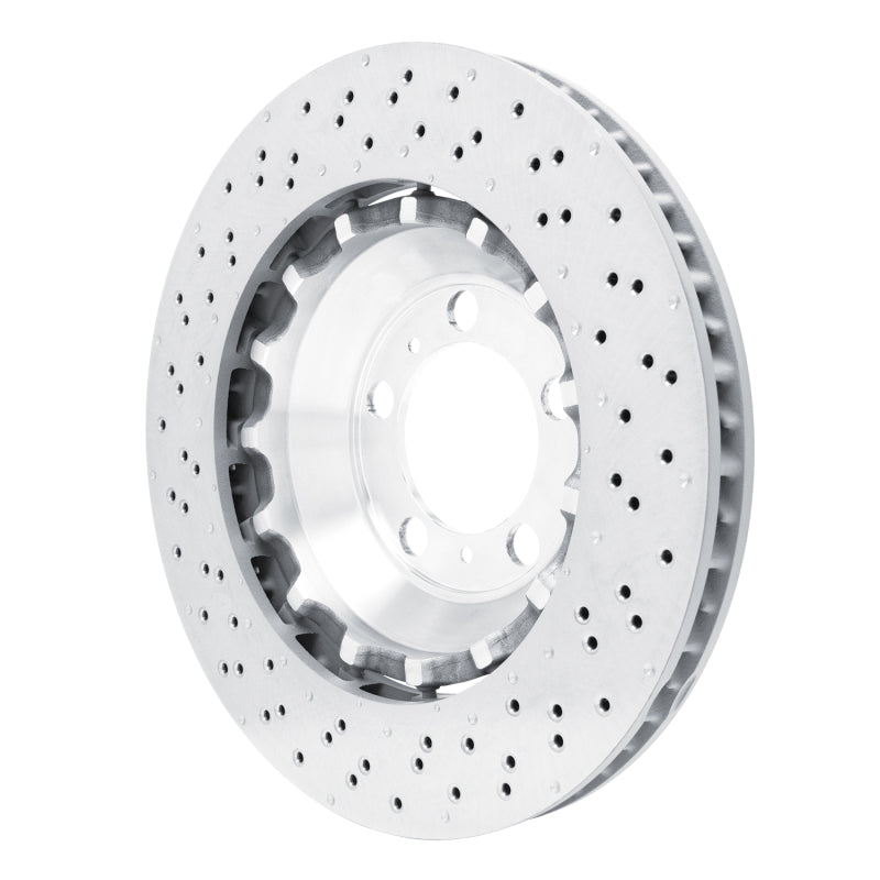 R1 13-19 Porsche 911 Right Front Drilled Carbon Alloy GeoMET Rotor