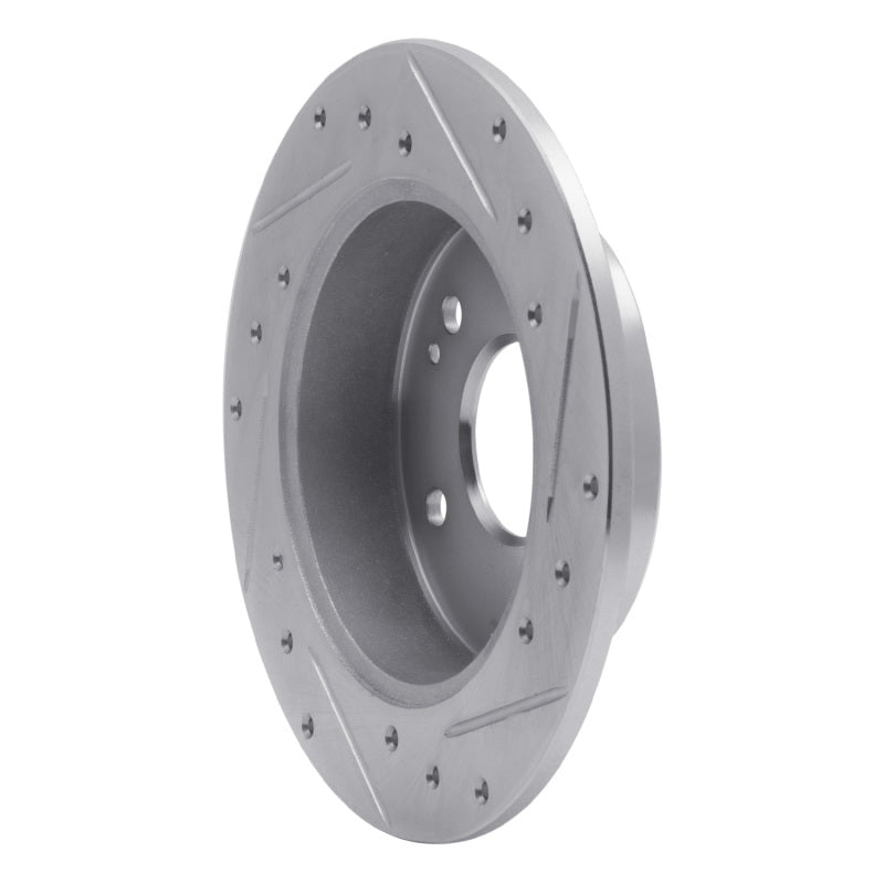 R1 97-01 Acura Integra Rear Left Drilled & Slotted Silver Brake Rotor