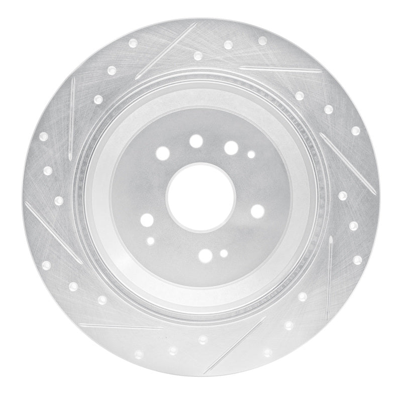R1 14-16 Acura MDX Rear Right Drilled & Slotted Silver Brake Rotor