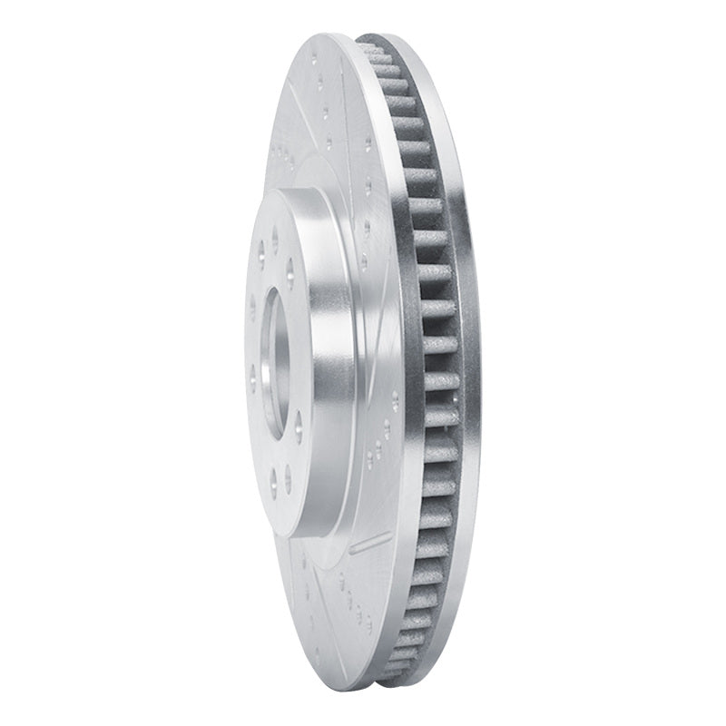 R1 03-07 Cadillac CTS Front Right Drilled & Slotted Silver Brake Rotor