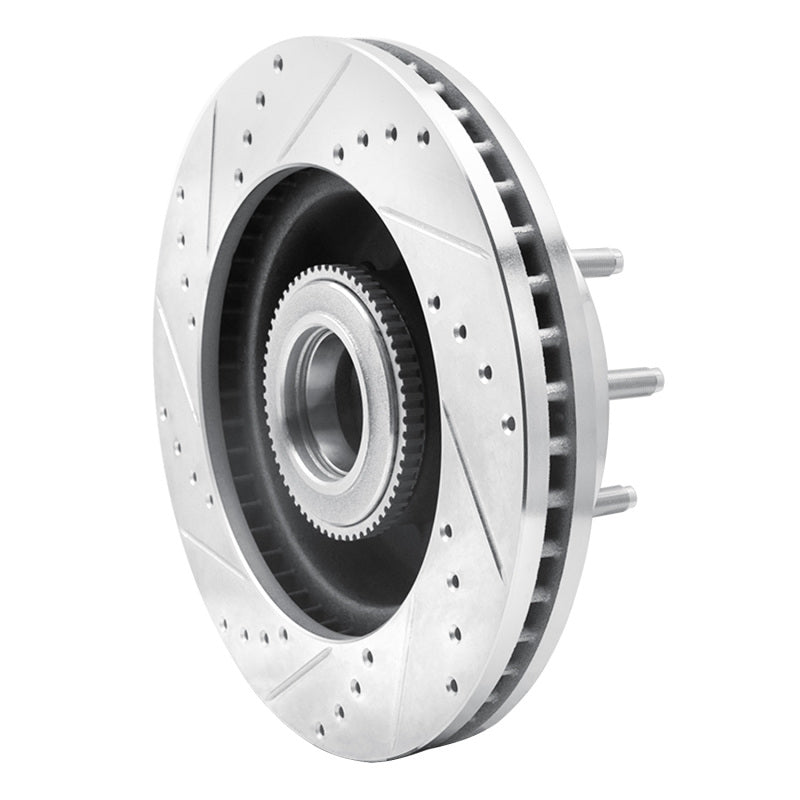 R1 05-07 Ford F-250 2WD (Super Duty) Front Right Drilled & Slotted Silver Brake Rotor