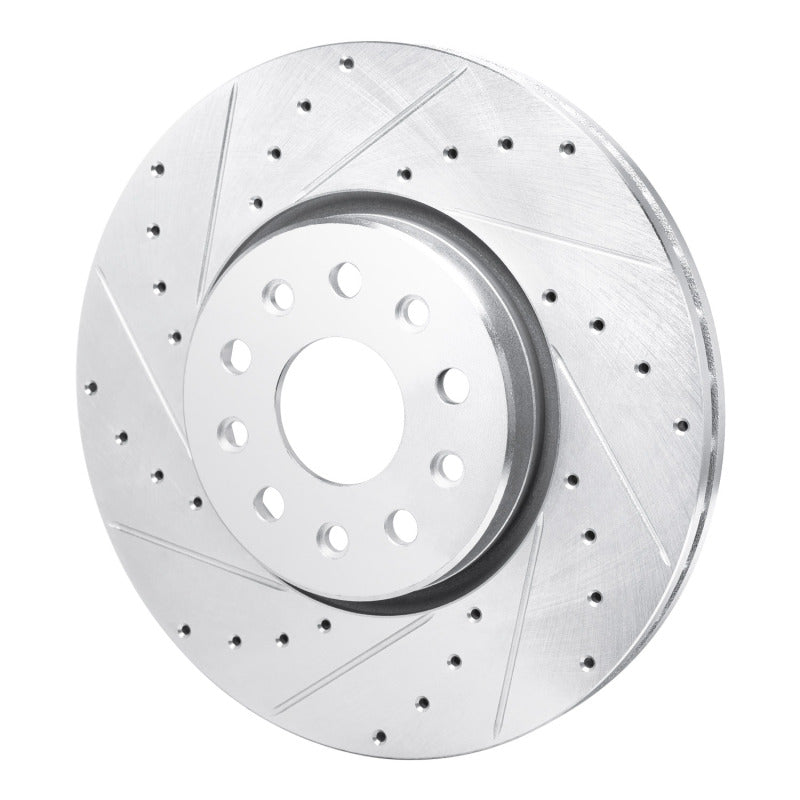 R1 21-25 Dodge Charger Daytona Front Left Drilled & Slotted Silver Brake Rotor