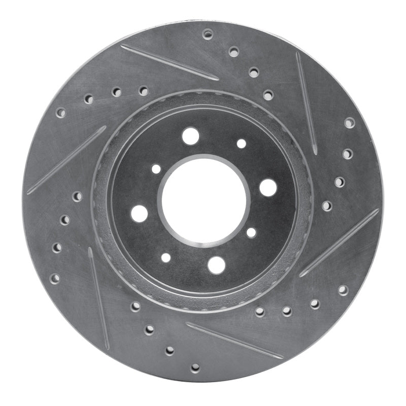 R1 88-91 Honda Accord Coupe Front Left Drilled & Slotted Silver Brake Rotor