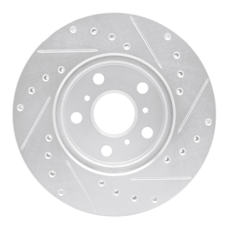 DFC 88-93 Toyota Celica Front Left Drilled & Slotted Silver Brake Rotor