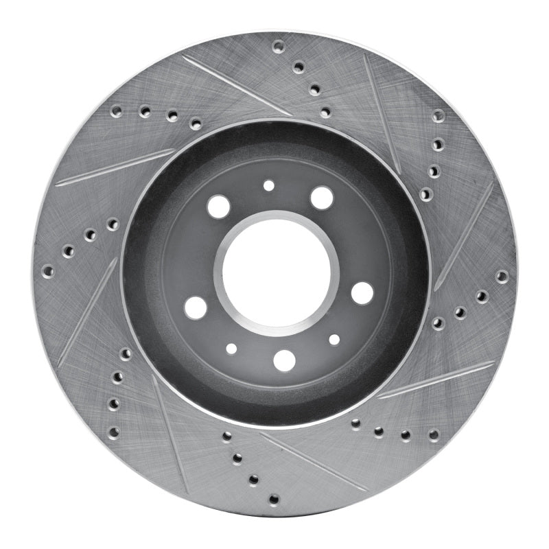 R1 03-07 Cadillac CTS Front Left Drilled & Slotted Silver Brake Rotor