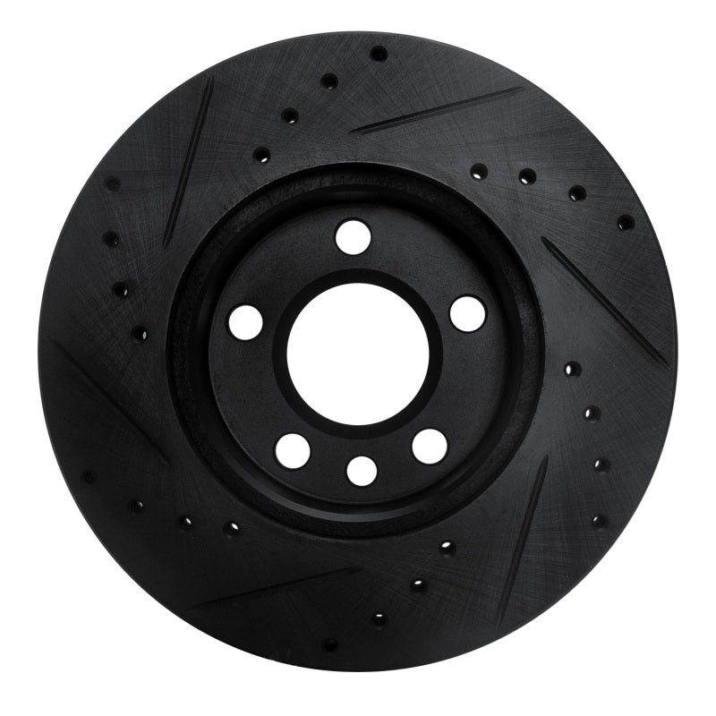 R1 92-95 Volkswagen EuroVan Front Right Drilled & Slotted Black Brake Rotor