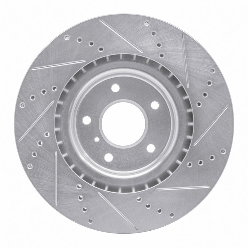 DFC 03-08 Infiniti G35 Front Left Drilled & Slotted Silver Brake Rotor