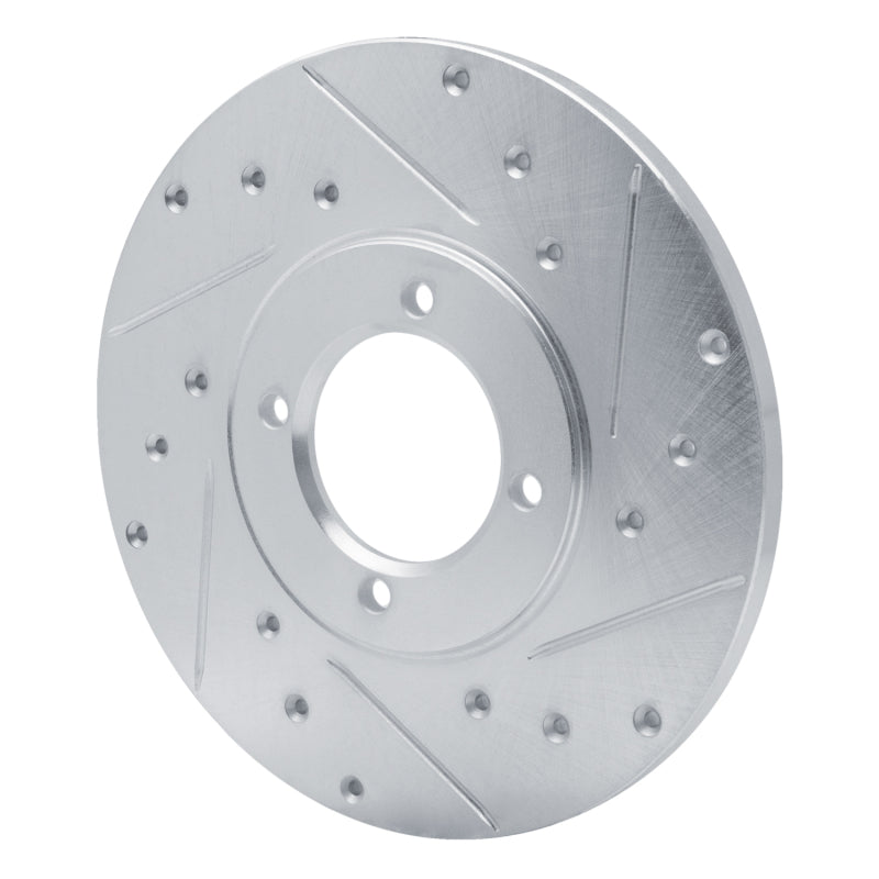 DFC 76-81 Toyota Celica Front Right Drilled & Slotted Silver Brake Rotor