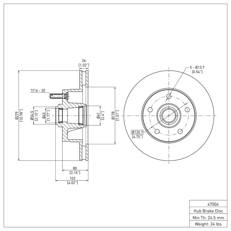 R1 67-74 Buick Apollo Front Brake Rotor