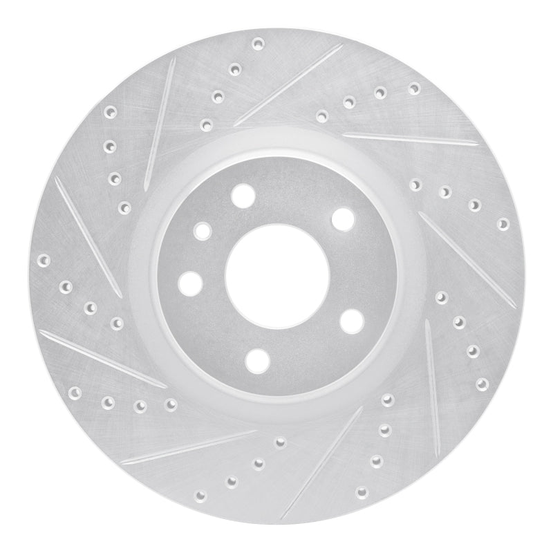 R1 13-20 Ford Fusion Front Left Drilled & Slotted Silver Brake Rotor