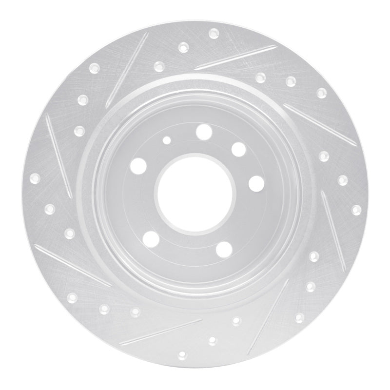 R1 99-10 Saab 9-5 Rear Right Drilled & Slotted Silver Brake Rotor