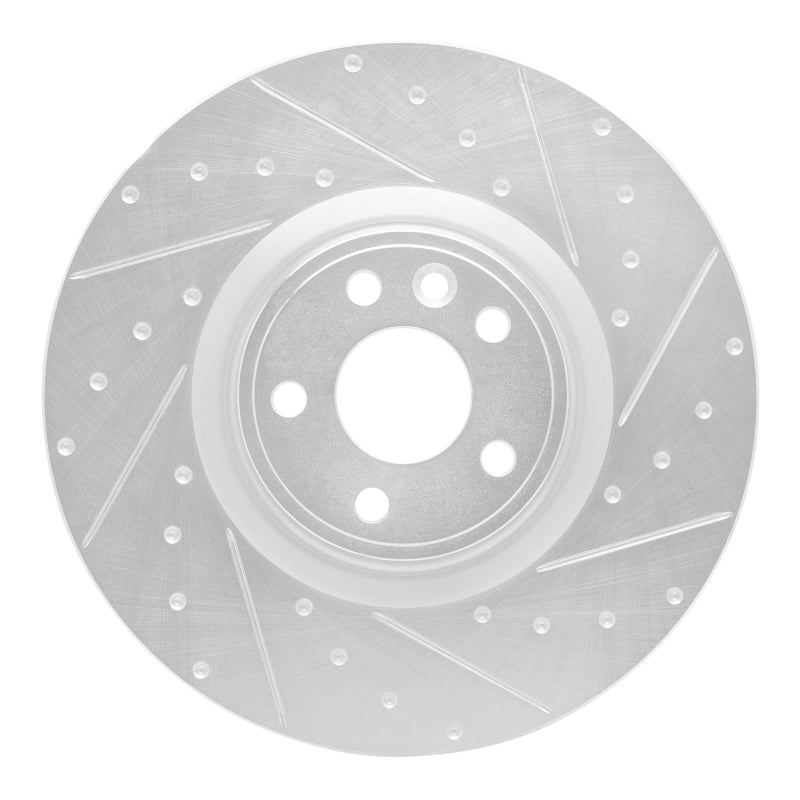R1 18-20 Jaguar E-Pace Front Right Drilled & Slotted Silver Brake Rotor