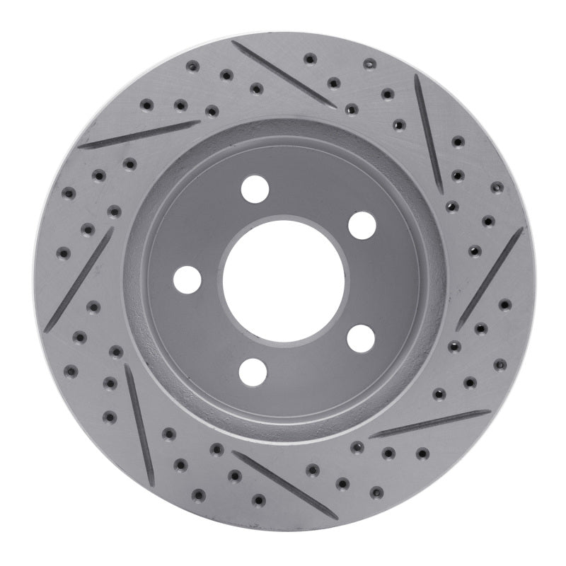 R1 99-06 Jeep Cherokee Front Right Drilled & Slotted Geo-Carbon Rotor