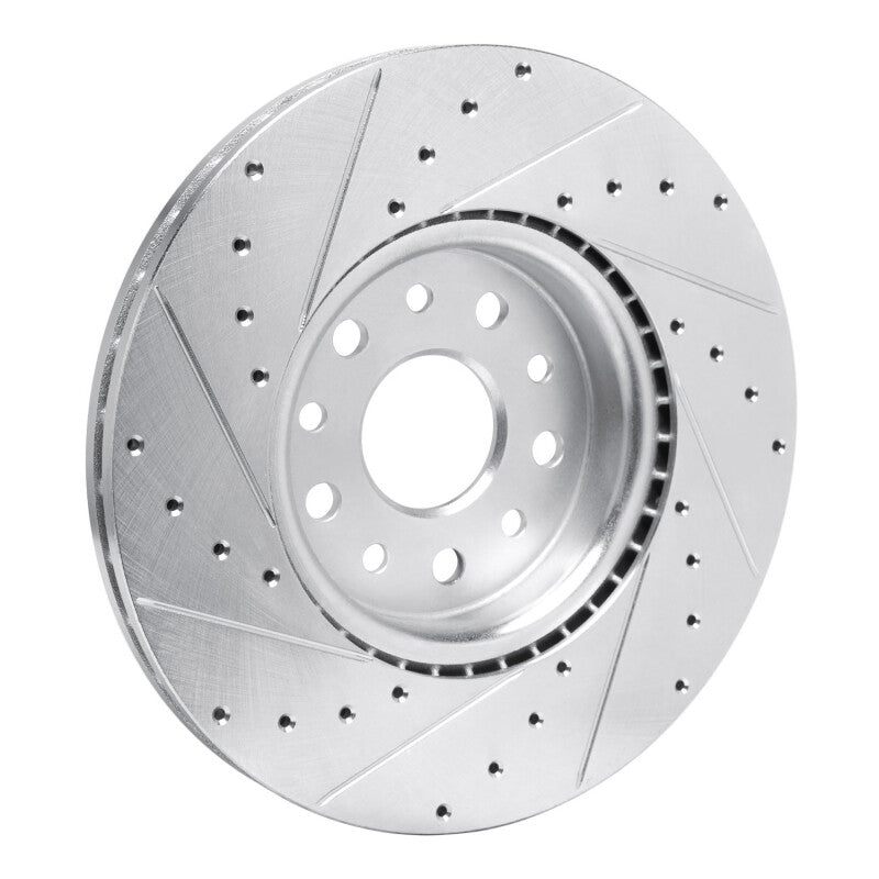 R1 21-25 Dodge Charger Daytona Front Right Drilled & Slotted Silver Brake Rotor