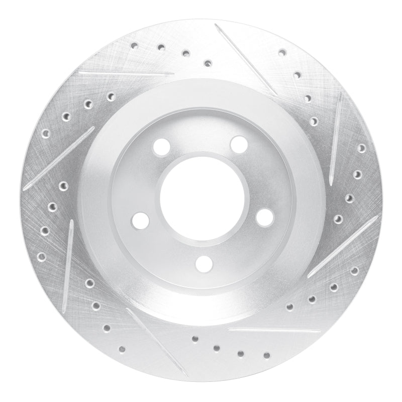 R1 99-04 Chrysler CONCORDE Front Left Drilled & Slotted Silver Brake Rotor