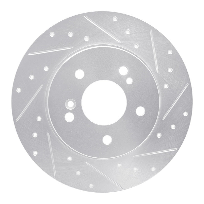 R1 96-98 Mercedes-Benz SL500 Rear Right Drilled & Slotted Silver Brake Rotor