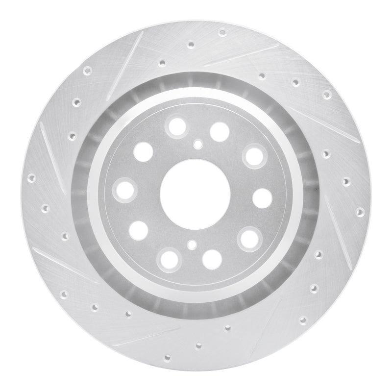 DFC 07-17 Lexus LS460 Left Rear Drilled & Slotted Silver Brake Rotor