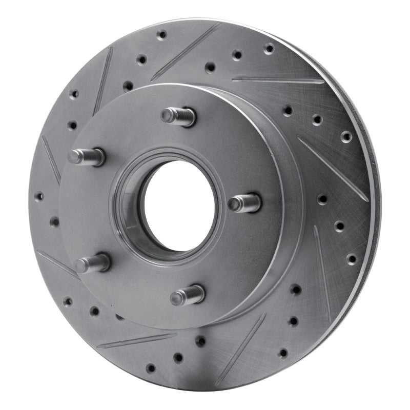 R1 86-88 Ford BRONCO Front Left Drilled & Slotted Silver Brake Rotor