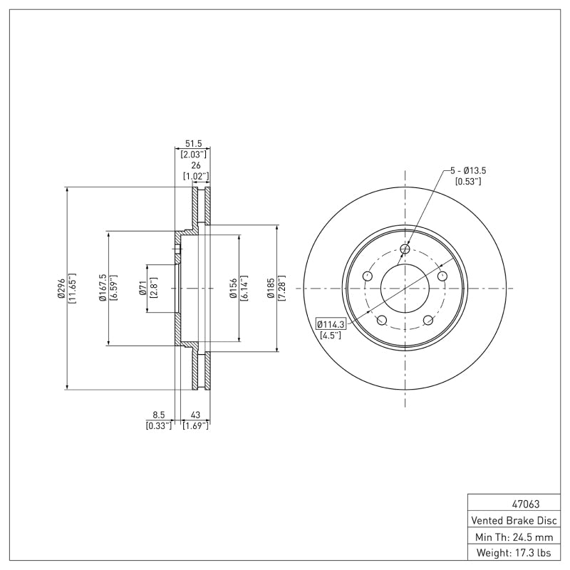 R1 02-07 Chevrolet Equinox Front Brake Rotor