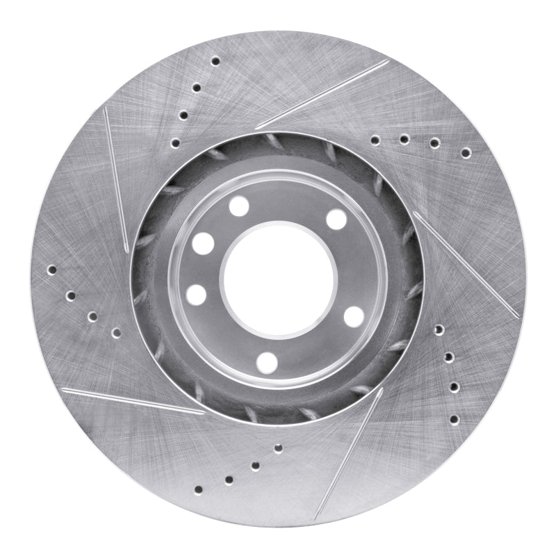DFC 11-18 Porsche Cayenne Left Front Drilled & Slotted Silver Brake Rotor