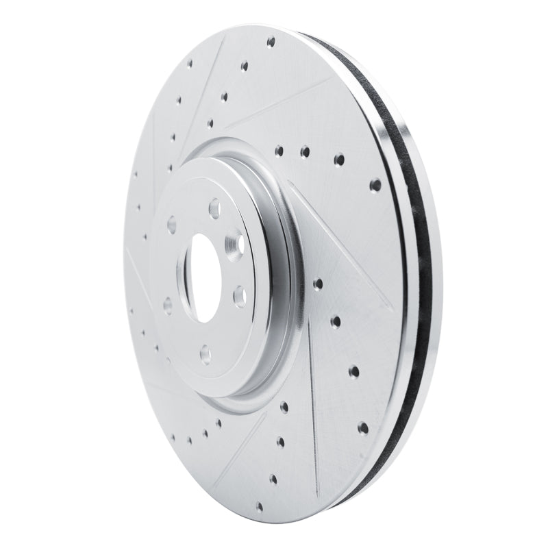 R1 16-24 Jaguar XF Front Left Drilled & Slotted Silver Brake Rotor