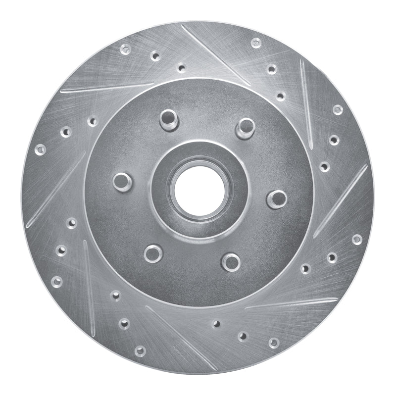 DFC 93-96 Dodge Dakota RWD Front Right Drilled & Slotted Silver Brake Rotor